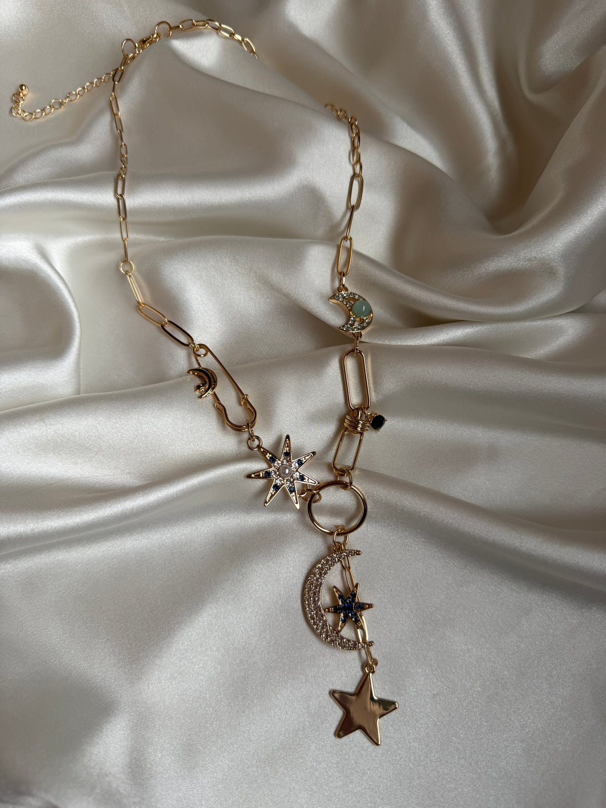 Celestia Moon & Star Pendant Necklace