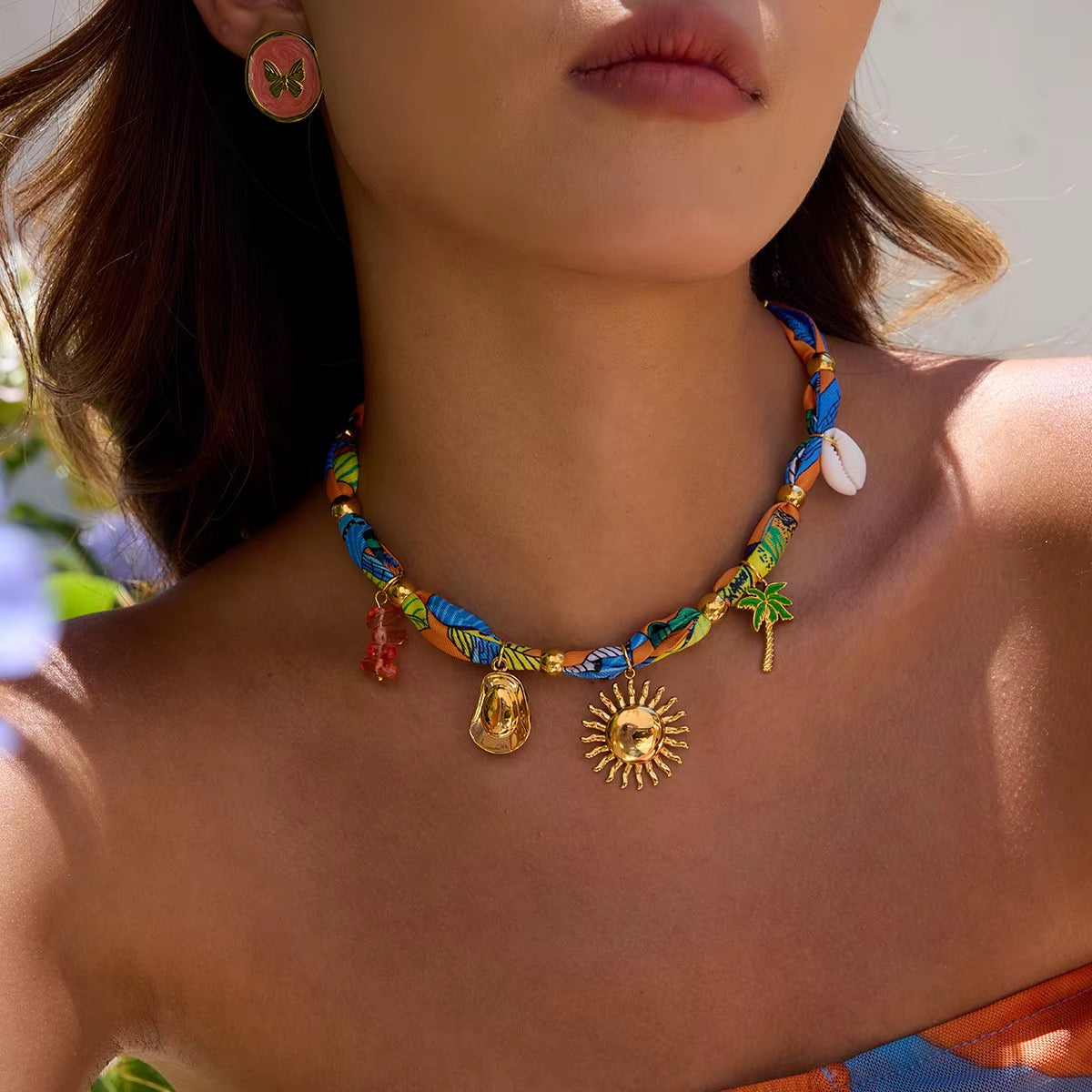 Tropical Bloom Charm Necklace