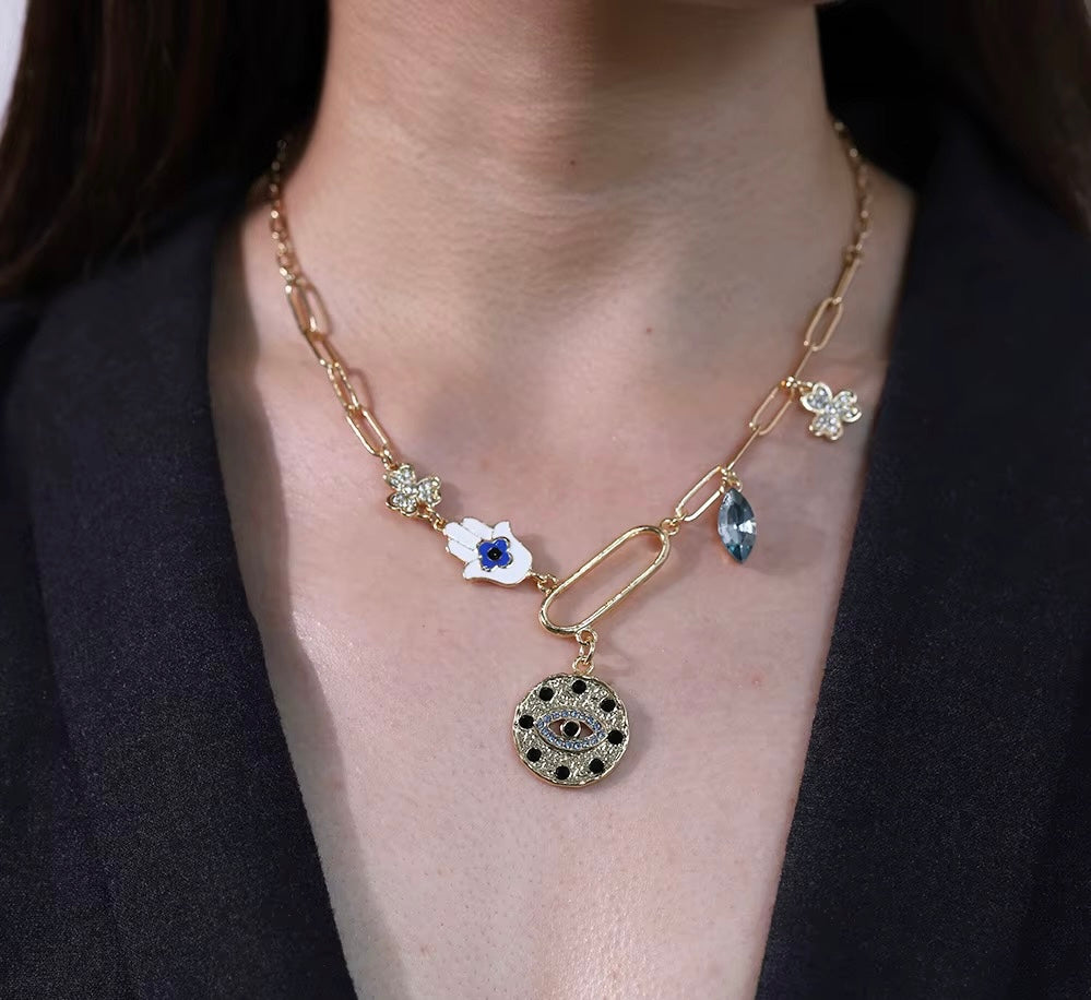 Evelyn Evil Eye Charm Necklace