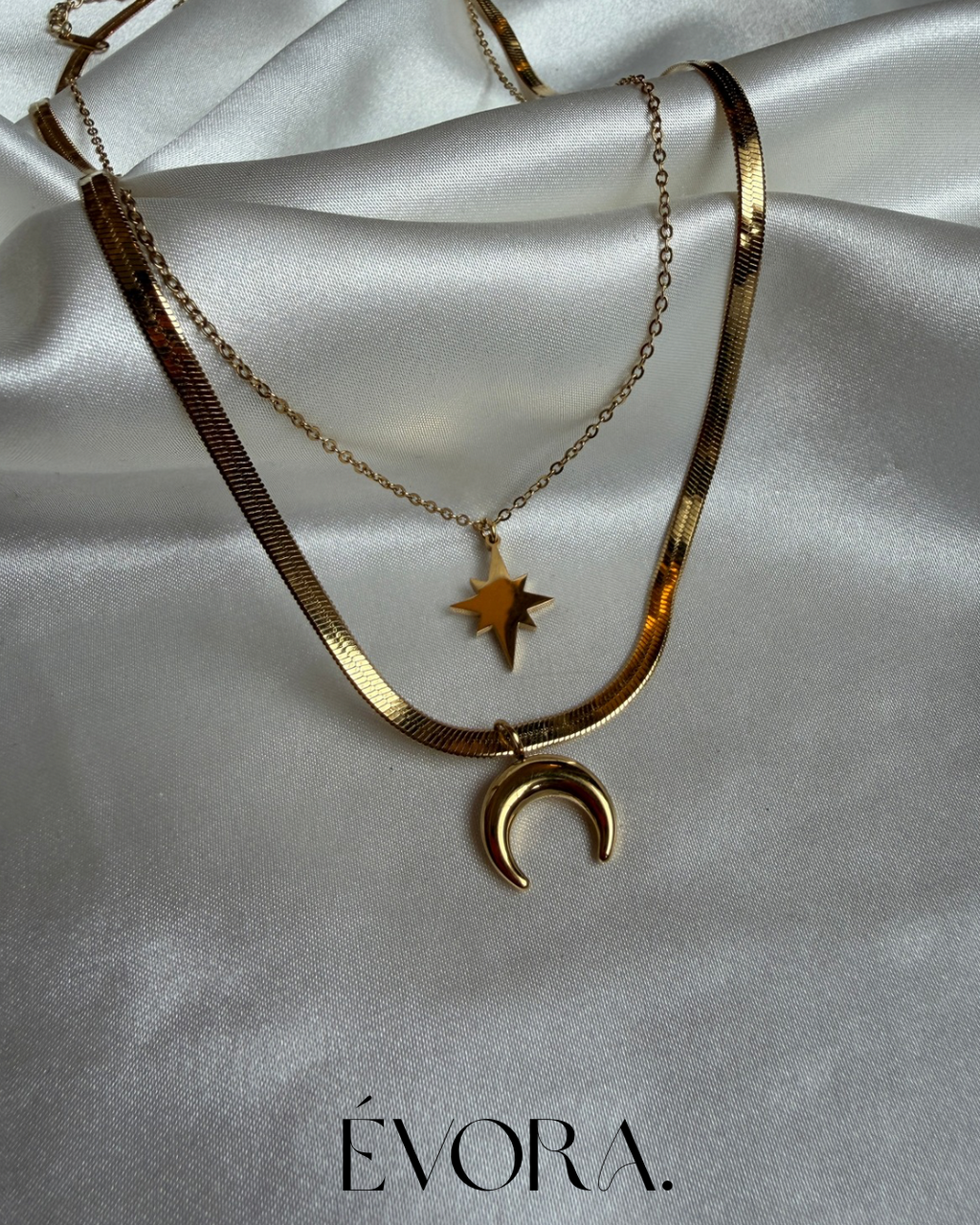 Celestial Moon & Star Layered Necklace