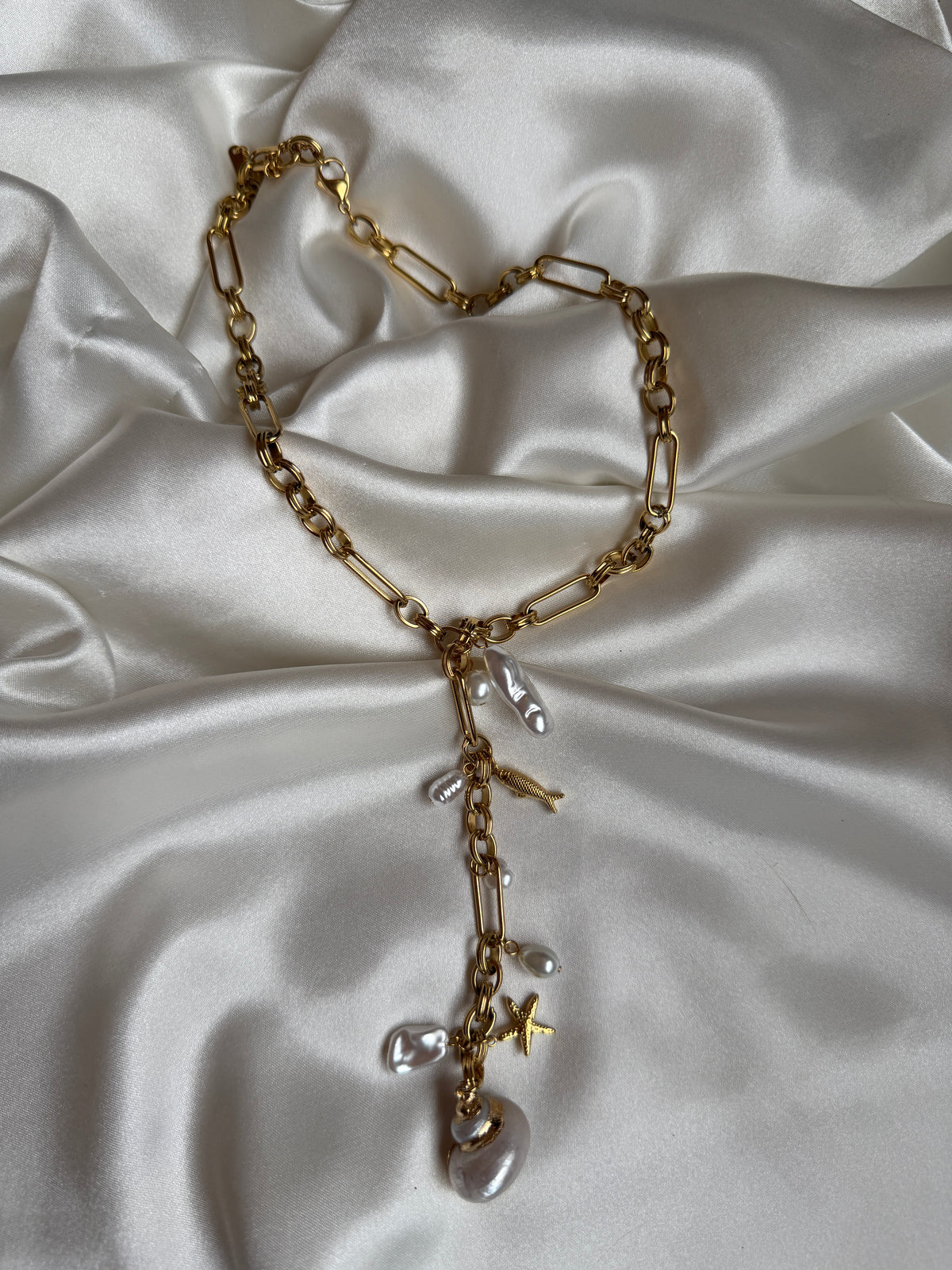 Pearl Tide Charm Necklace