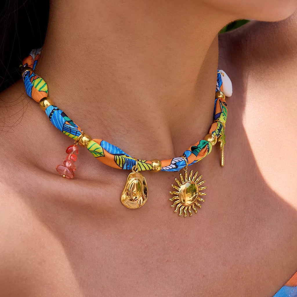 Tropical Bloom Charm Necklace