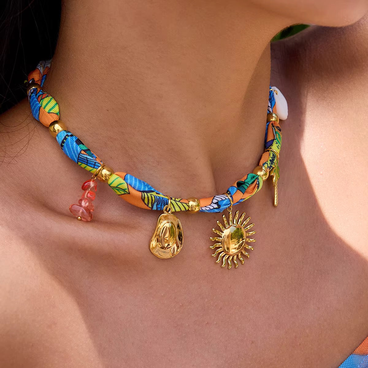 Tropical Bloom Charm Necklace