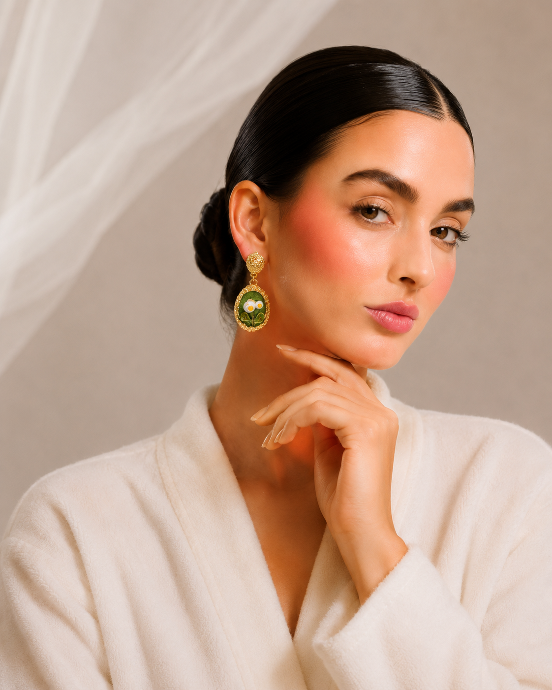 Classic Vintage Art Enamel Earrings
