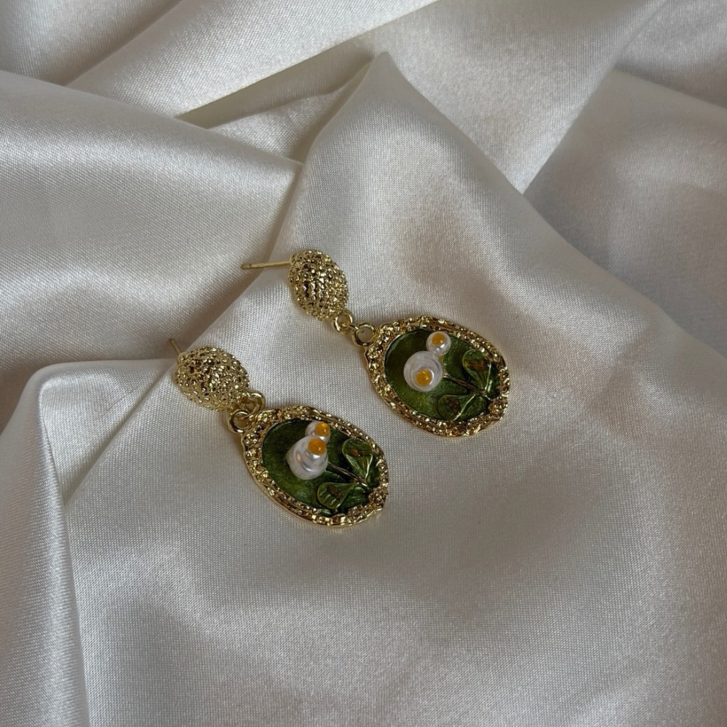 Classic Vintage Art Enamel Earrings