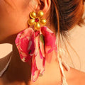 Flower Petal Tassel Earrings