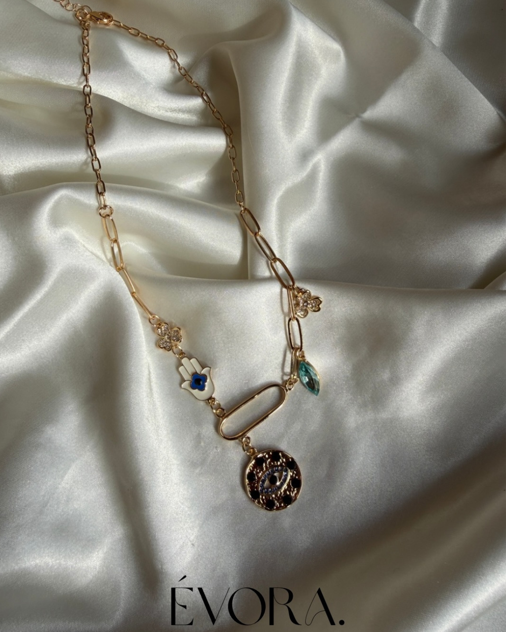 Evelyn Evil Eye Charm Necklace