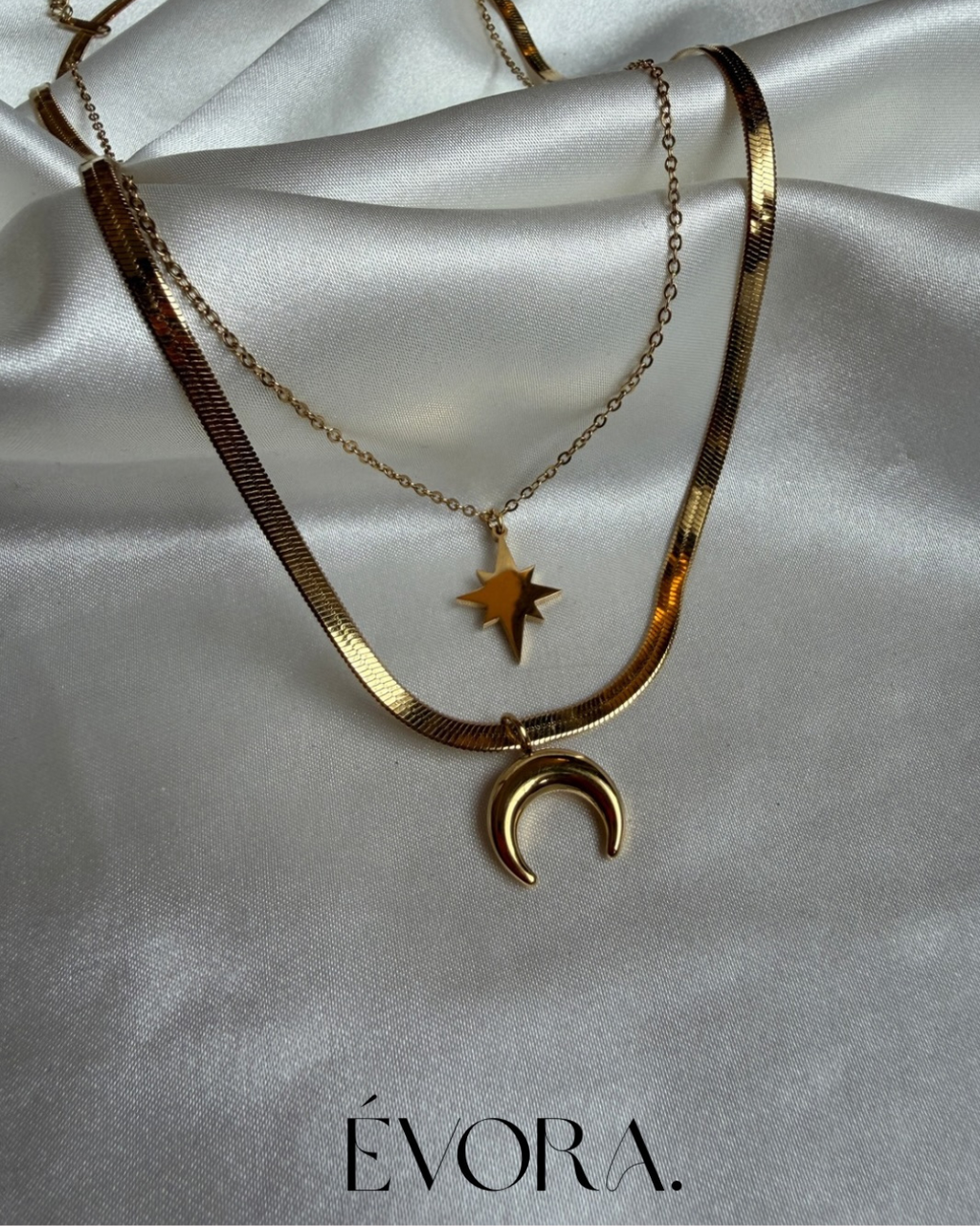Celestial Moon & Star Layered Necklace