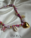 Pink Bloom Heart Charm Necklace