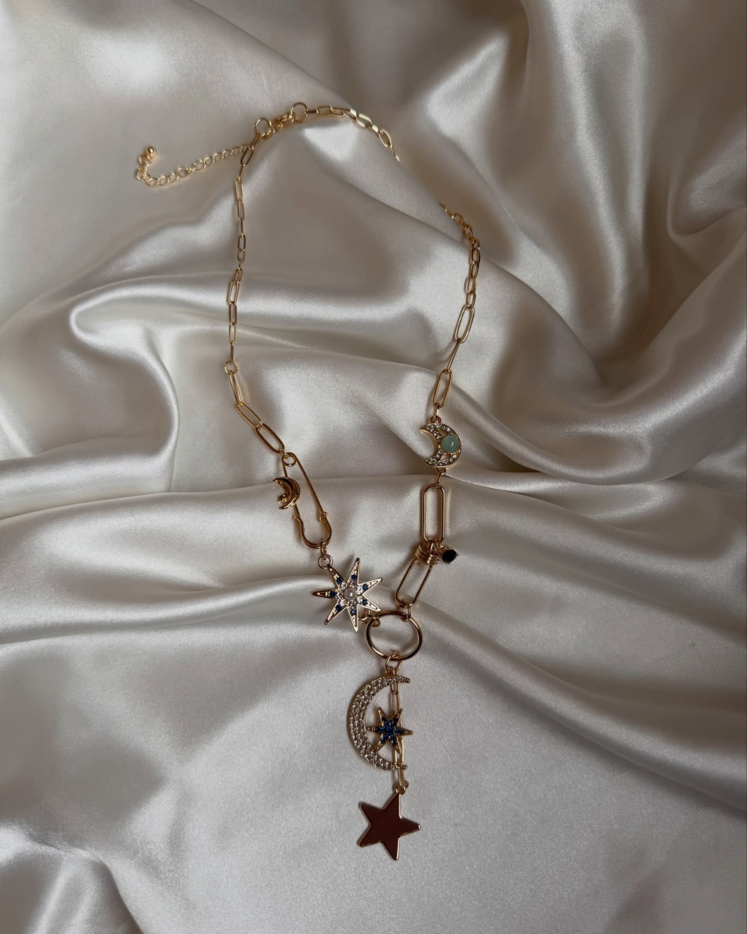 Celestia Moon & Star Pendant Necklace