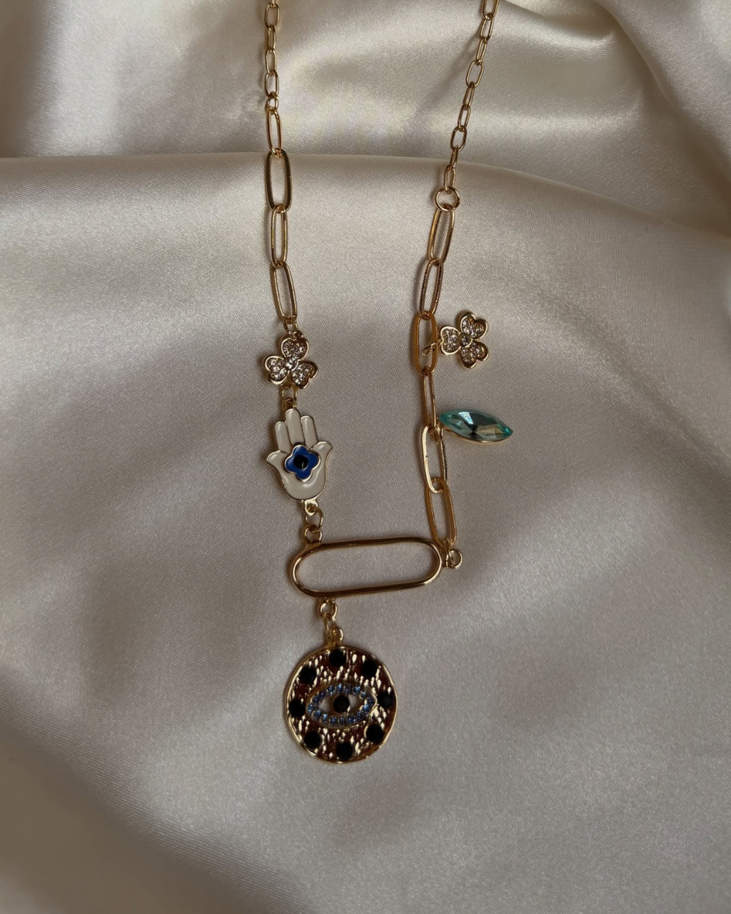 Evelyn Evil Eye Charm Necklace