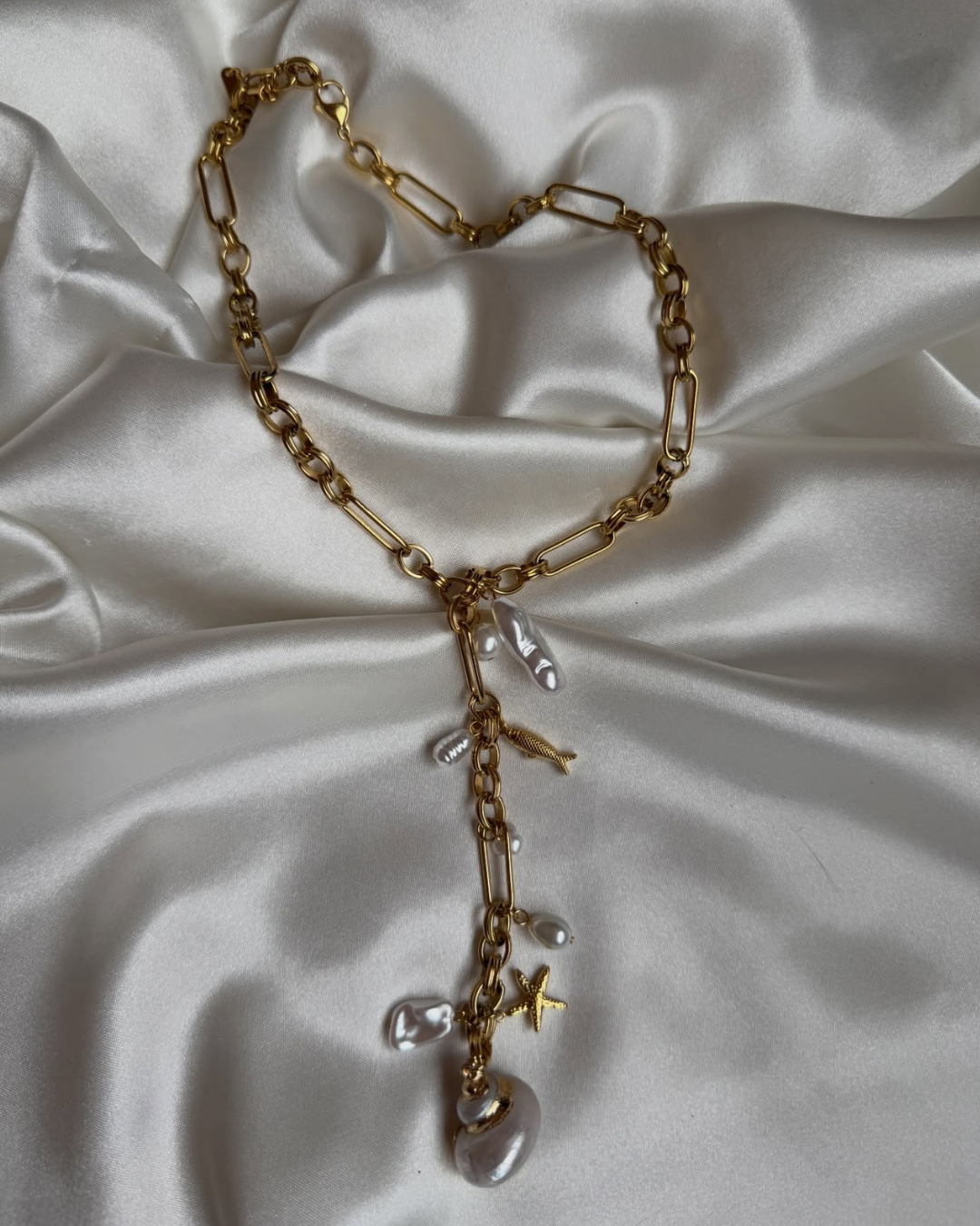 Pearl Tide Charm Necklace