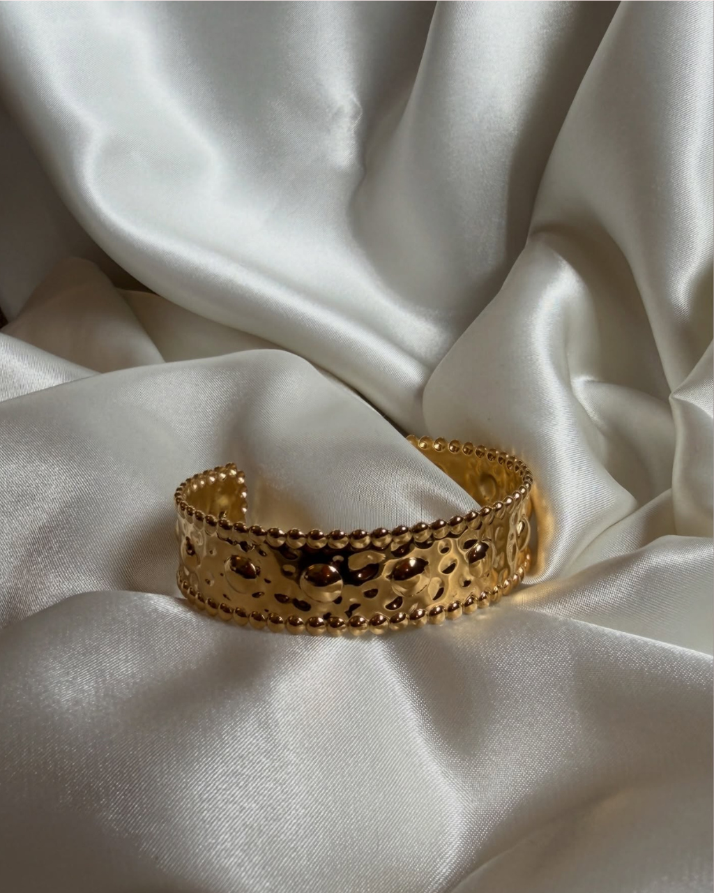 Ornate Gold Beaded Cuff