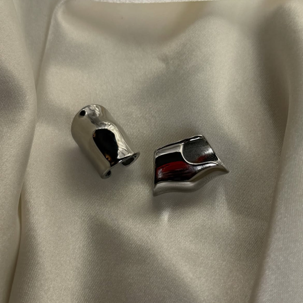 Luna Silver Cuff Earrings
