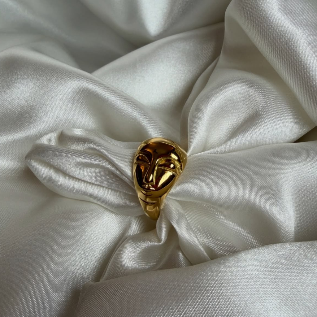 Muse Face Gold Ring