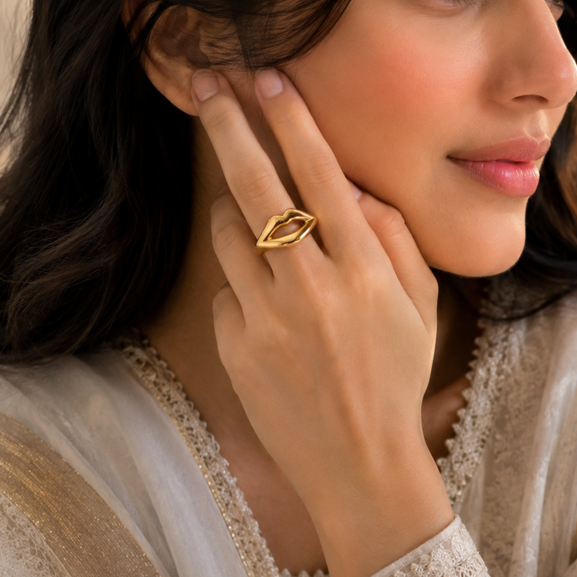 Livia Lips Statement Ring
